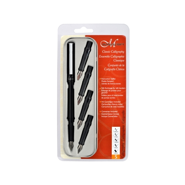 Picture of Manuscript Classic Calligraphy 5 Nib Set - F / M / B / 2B / 4B