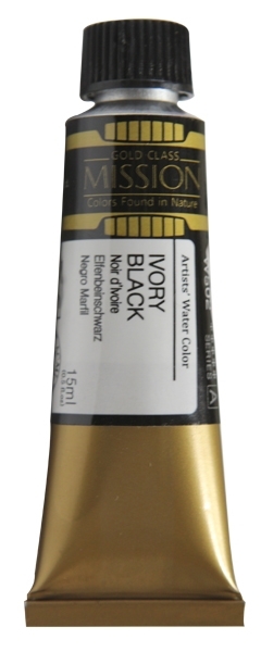 Picture of Mijello Mission Gold Watercolour - 15ml (Series A - Ivory Black - W502)