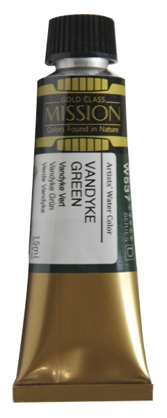 Picture of Mijello Mission Gold Watercolour - 15ml (Series D - Van Dyke Green - W537)