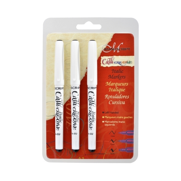 Picture of Manuscript Callicreative Italic Markers Set of 3 (Black)