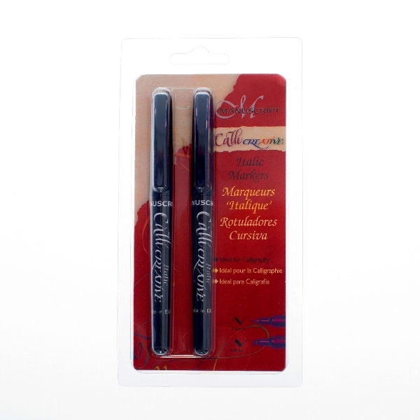 Picture of Manuscript Callicreative Italic Markers Set of 2 (Black)