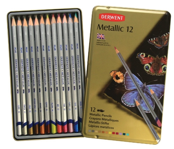 Picture of Derwent Metallic Pencil - Tin of 12