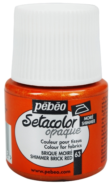 Picture of Pebeo Setacolour Opaque Shimmer - 45ml Brick Red (063)