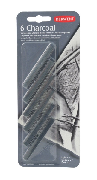 Picture of Derwent Compressed Charcoal Blister of 6