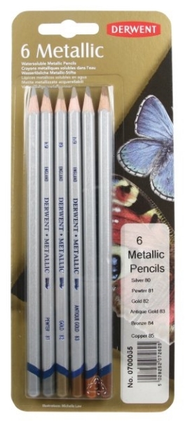 Picture of Derwent Traditional Metallic Pencil - Set of 6 (Blister Pack)