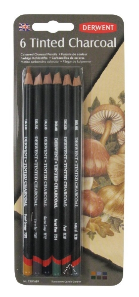 Picture of Derwent Tinted Charcoal Pencil - Blister of 6