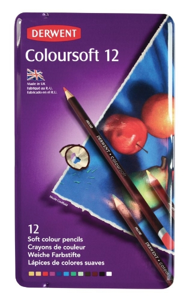 Picture of Derwent Coloursoft Pencils - Tin of 12