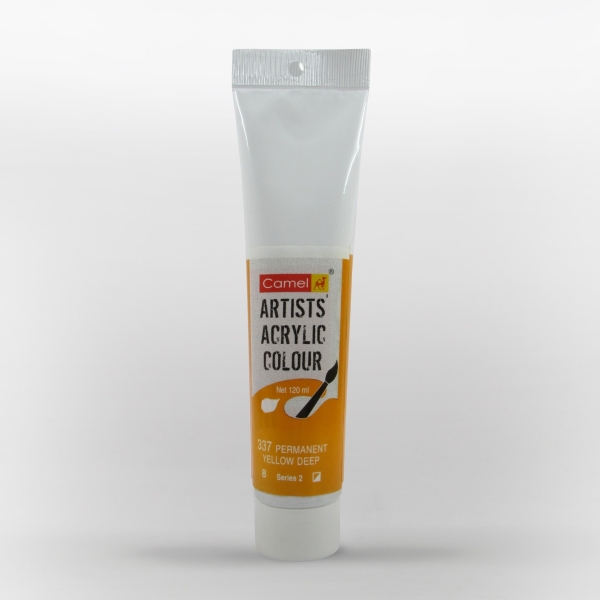 Picture of Camlin Artist Acrylic Colour 120ml - SR2 Permanent Yellow Deep (337)
