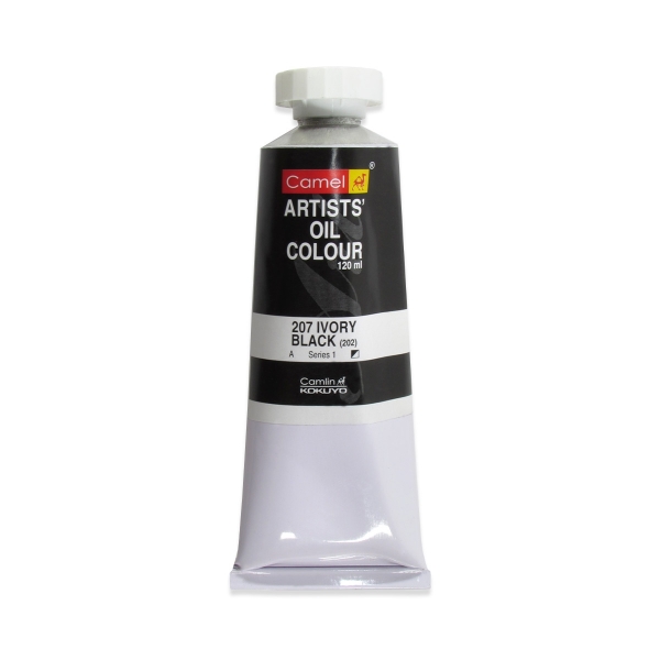 Picture of Camlin Artists Oil Colour 120ml - SR1 Ivory Black (207)