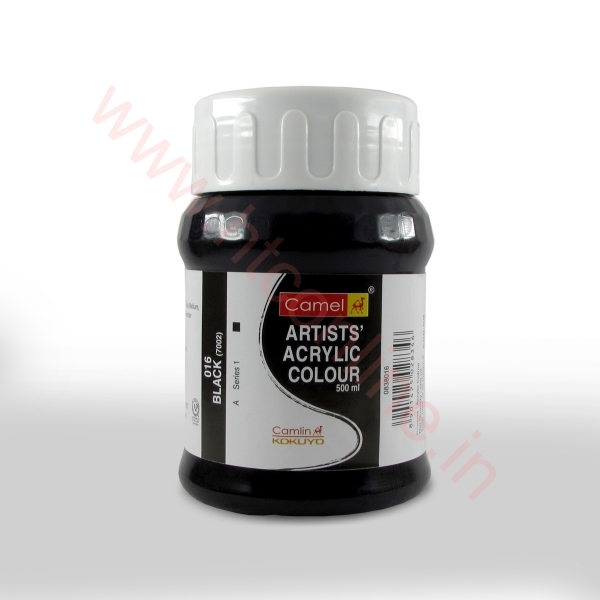 Picture of Camlin Artist Acrylic Colour 500ml - SR1 Black (016)