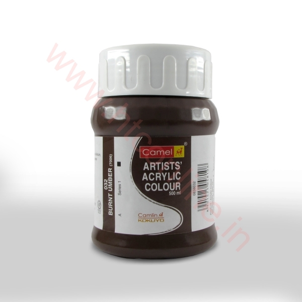 Picture of Camlin Artist Acrylic Colour 500ml - SR1 Burnt Umber (032)