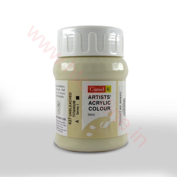 Picture of Camlin Artist Acrylic Colour 500ml - SR1 Unbleached Titanium (437)