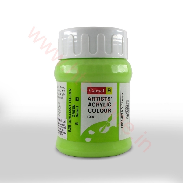 Picture of Camlin Artist Acrylic Colour 500ml - SR2 Brilliant Yellow Green (026)