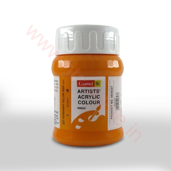 Picture of Camlin Artist Acrylic Colour 500ml - SR2 Permanent Yellow Deep (337)