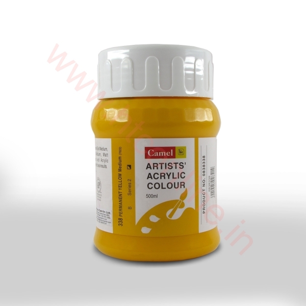 Picture of Camlin Artist Acrylic Colour 500ml - SR2 Permanent Yellow Medium (338)