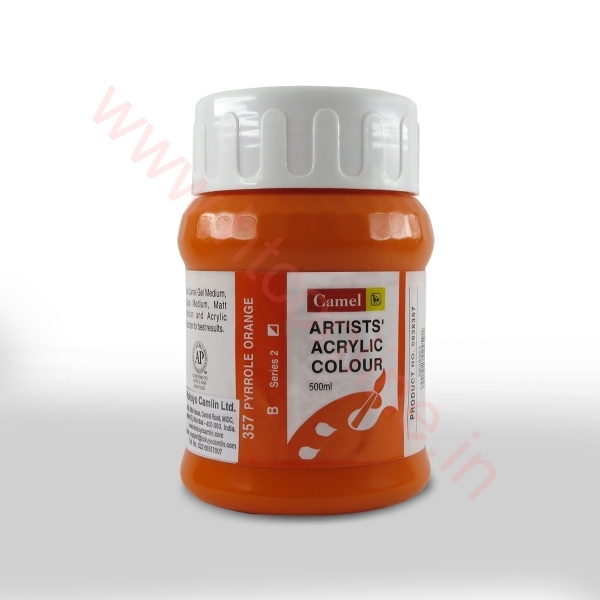 Camlin Artist Acrylic Colour 500ml SR2 Pyrrole Orange