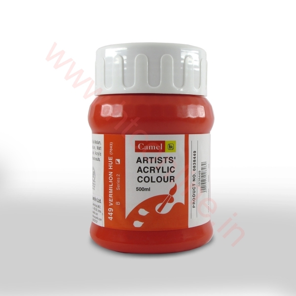 Picture of Camlin Artist Acrylic Colour 500ml - SR2 Vermilian Hue (449)