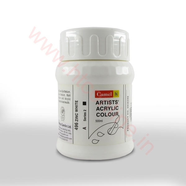 Picture of Camlin Artist Acrylic Colour 500ml - SR2 Zinc White (496)