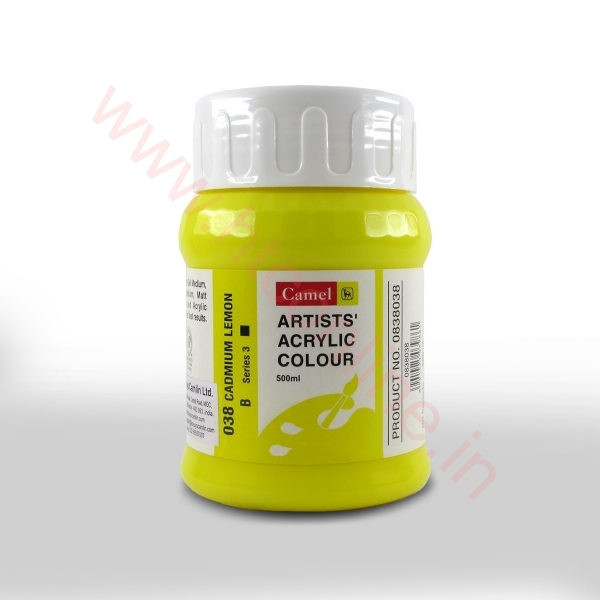 Picture of Camlin Artist Acrylic Colour 500ml - SR3 Cadmium Lemon (038)