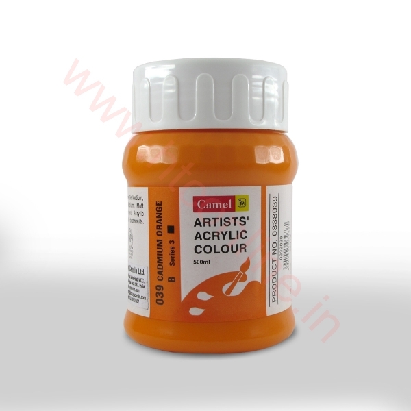 Picture of Camlin Artist Acrylic Colour 500ml - SR3 Cadmium Orange (039)