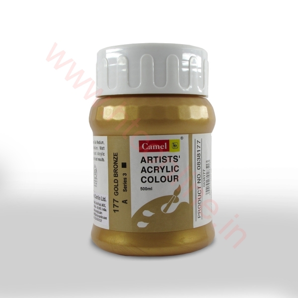 Picture of Camlin Artist Acrylic Colour 500ml - SR3 Gold Bronze (177)