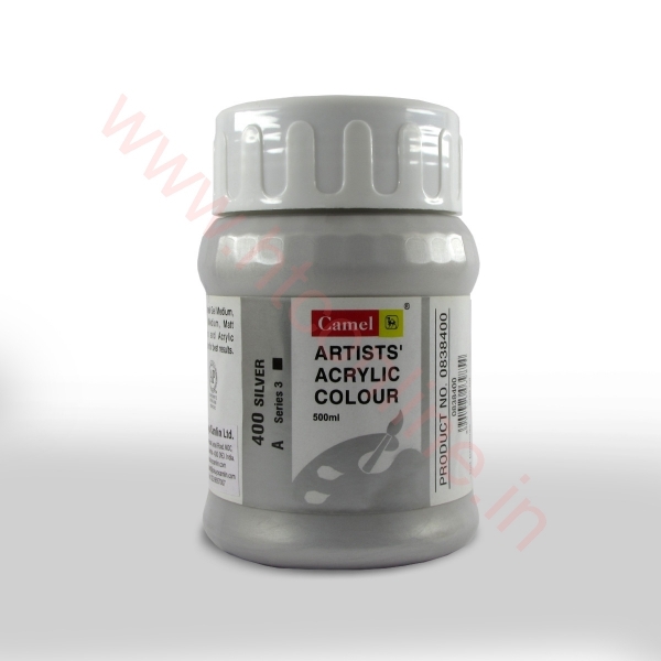 Picture of Camlin Artist Acrylic Colour 500ml - SR3 Silver (400)