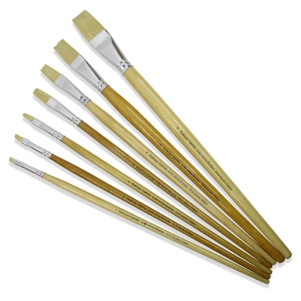 Picture of Camlin Artist White Bristle Flat Brush - Pack of 7 (SR 56)