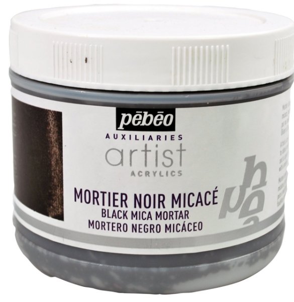 Picture of Pebeo Acrylic Extra Fine Black Mica Mortar - 500ml Jar