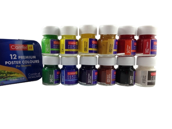 Picture of Camlin Premium Poster Colours - Set of 12 shades (10ml)