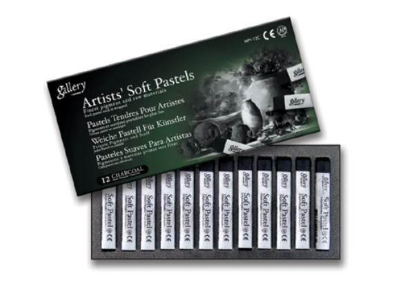 Picture of Mungyo Gallery Soft Pastel Set of 12 Charcoal (Artist Quality)