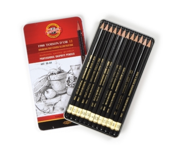 Picture of Kohinoor Toisondor Graphite Pencils Art Set Of 12 (8B - 8H) Tin Box