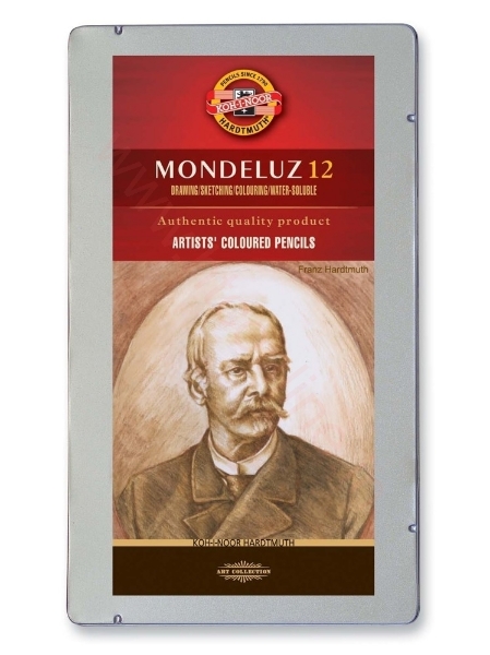 Picture of Kohinoor Mondeluz Aquarell Coloured Pencils - Brown Line - Set Of 12 Pencils In Tin