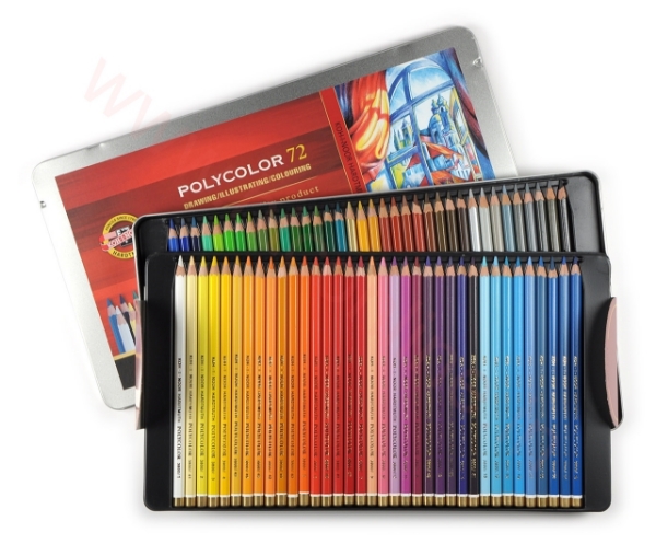 Picture of Kohinoor Polycolor Colour Pencils Set Of 72 - Tin Box