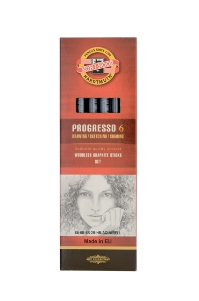 Picture of Kohinoor Progresso Graphite Pencils Set Of 6 (Water-Soluble)