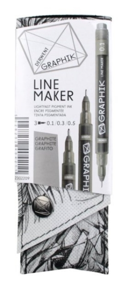 Picture of Derwent Graphik Line Maker Pen - Set of 3 (Grey)