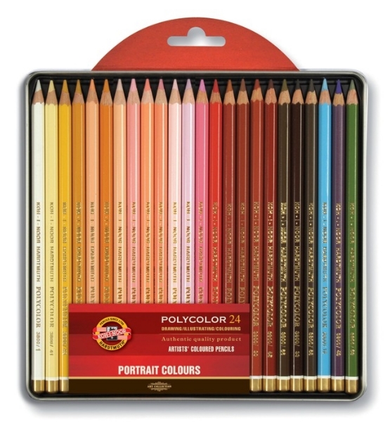Picture of Kohinoor Polycolor Artists Coloured Pencils Set Of 24 Portrait (Blister Pack)