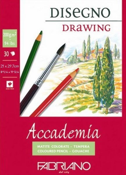 Picture of Fabriano Accademia Drawing Pad 200GSM A4 (30 Sheets)