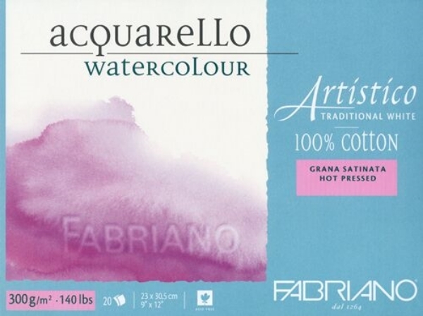 Picture of Fabriano Artistico Watercolour Blocks HP 300GSM 23X30.5CM (20 Sheets)