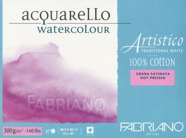 Picture of Fabriano Artistico Watercolour Blocks HP 300GSM 30.5X45CM (20 Sheets)