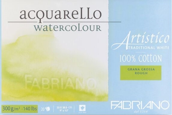 Picture of Fabriano Artistico Watercolour Blocks Rough 300GSM 23X30.5CM (20 Sheets)