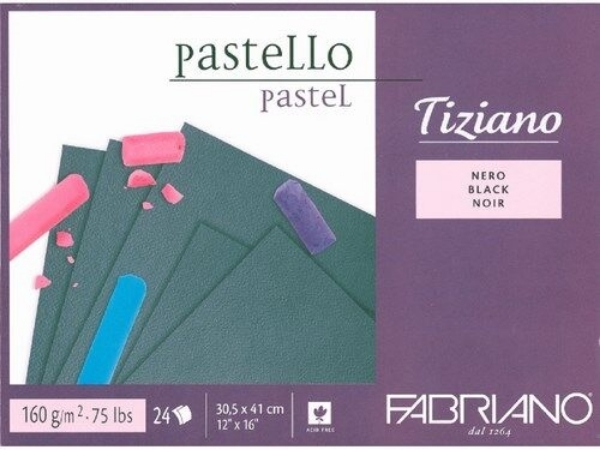Picture of Fabriano Tiziano Pastel Blocks Black 160GSM 30.5X41CM (24 Sheets)