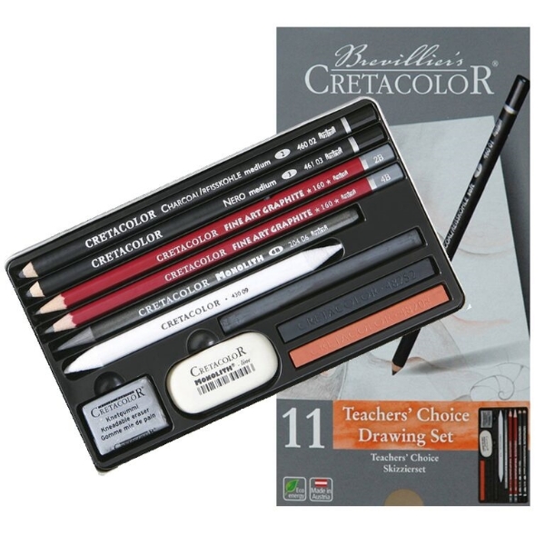 Teacher's Choice Advanced Drawing Set with Soho Sketchbook 5.6 x 8.26  (3-Pack)