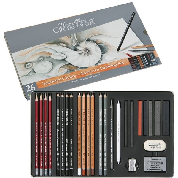 Picture of Cretacolor Teacher'S Choice Advanced Drawing - Set of 26 (Tin Box)