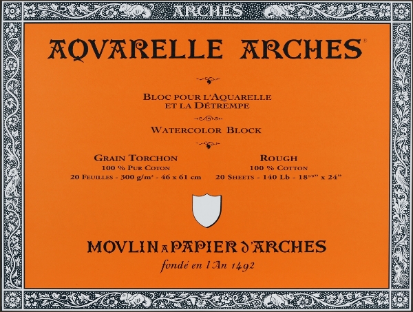 Picture of Arches Watercolor Paper Block Rough - 300gsm (46x61cm)