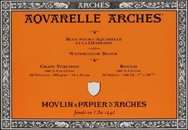 Picture of Arches Watercolor Paper Block Rough - 300gsm (18x26cm)