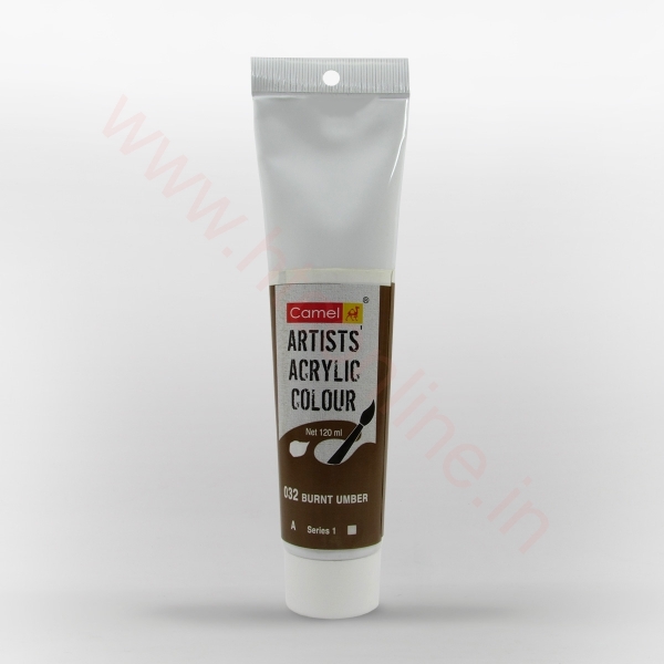 Picture of Camlin Artist Acrylic Colour 120ml - SR1 Burnt Umber (032)