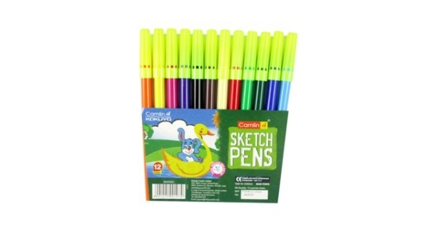 Sketch Pen | Camlin | 12 Sketch Pens (Assorted Shades)| Size : 13 cm x 12.5-anthinhphatland.vn