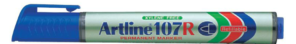 Picture of Artline 107R Refillable Permanent Marker Blue 2mm