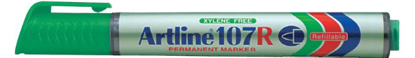 Picture of Artline 107R Refillable Permanent Marker Green 1.5mm