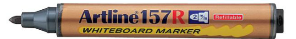 Picture of Artline 157R Refillable White Board Marker Black 2mm